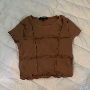 {Mixed Threads Brown Crop Top}